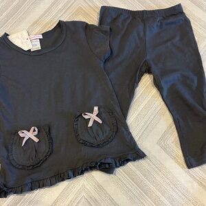 Mish Baby Gray Ruffle with Pink Boys Pants and Short-sleeve Outfit Size 24 Mo